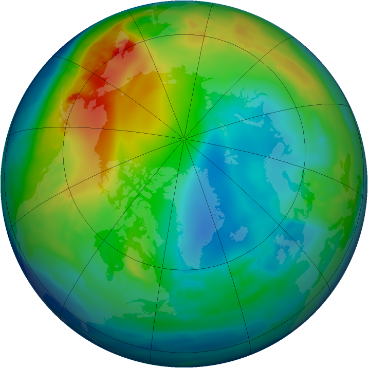 Arctic ozone map for 14 December 2012